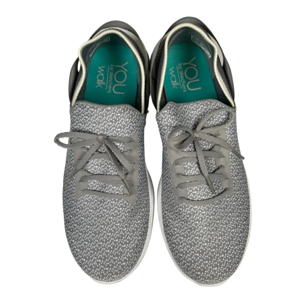 YOU By Skechers Women's Gray Lightweight Slip On Walking Sneakers - 8.5